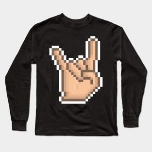 Metal Emote Pixel Art Long Sleeve T-Shirt